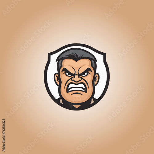 Logo businessman angry design illustration