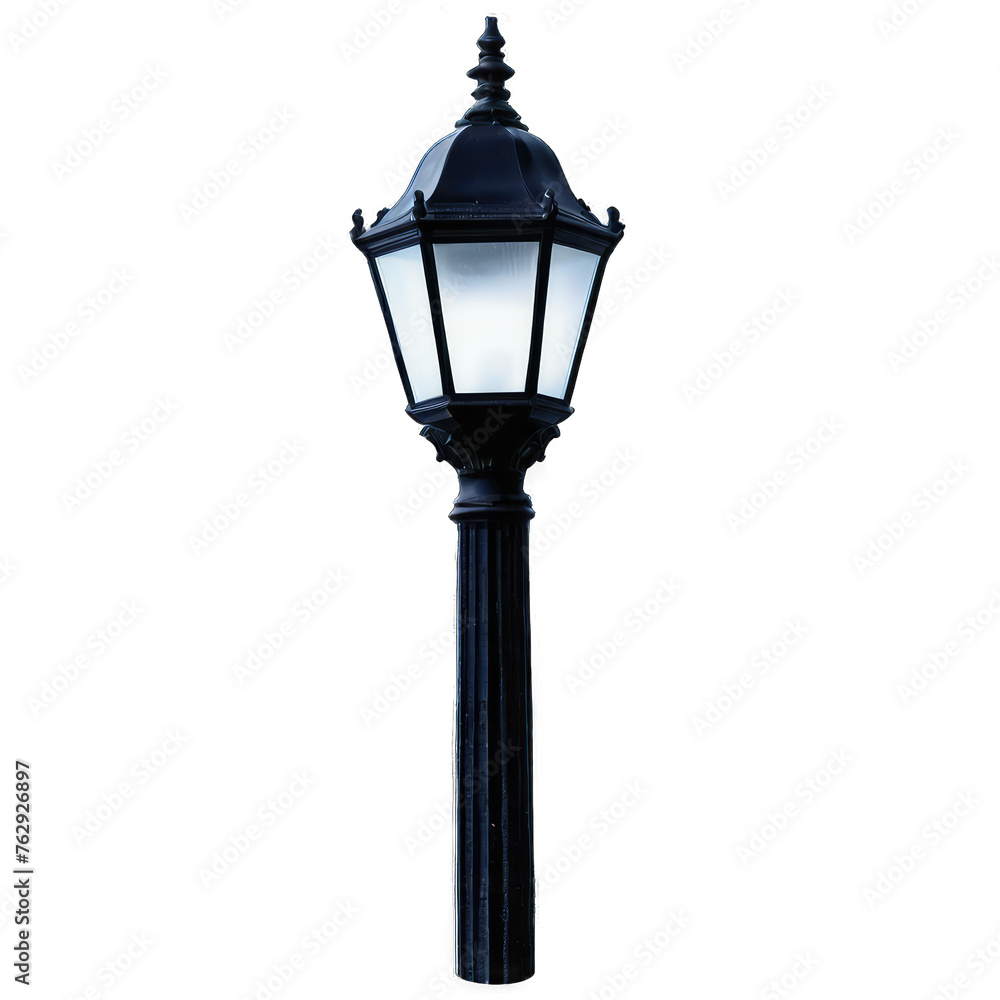 old street lamp in the city transparent background