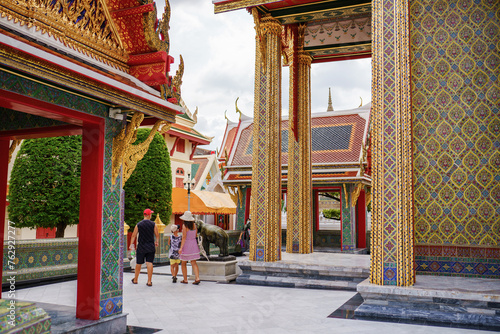 Photography people walking in the old town in Bangkok city