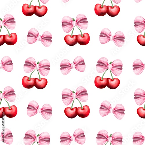 Berry ribbon seamless © Chayanun