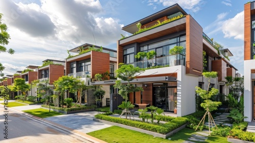 Modern townhouses boast eco-friendly design with lush rooftop gardens