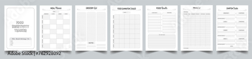 FOOD SENSITIVITY TRACKER PLANNER TEMPLATE LAYOUT