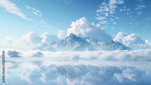 Clouds gather over a serene mountain landscape, painting a perfect scene for adventure