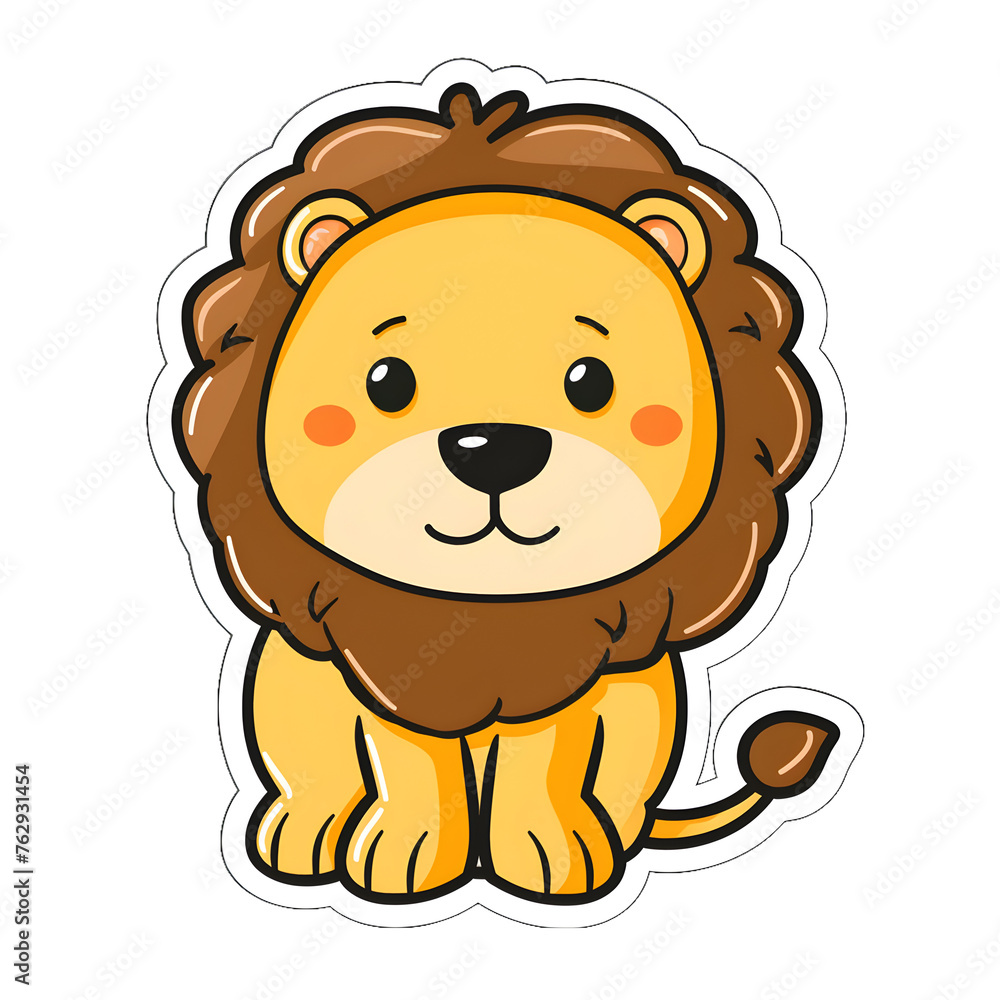 Cartoon lion sitting cute sticker | High Quality | Transparent PNG Cartoon lion sitting cute sticker | High Quality | Transparent PNG