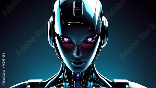 futuristic robot, ai robot thinking, robot android head, humanoid head, portrait cyborg, 8k