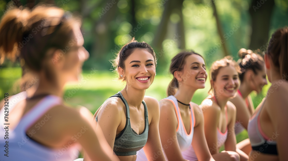 Fitness enthusiasts enjoying a group workout outdoors. Fitness enthusiasts enjoying a group workout outdoors.