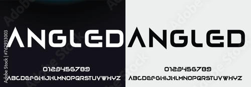 Modern abstract digital alphabet font. Minimal technology typography, Creative urban sport fashion futuristic font and with numbers. vector illustration