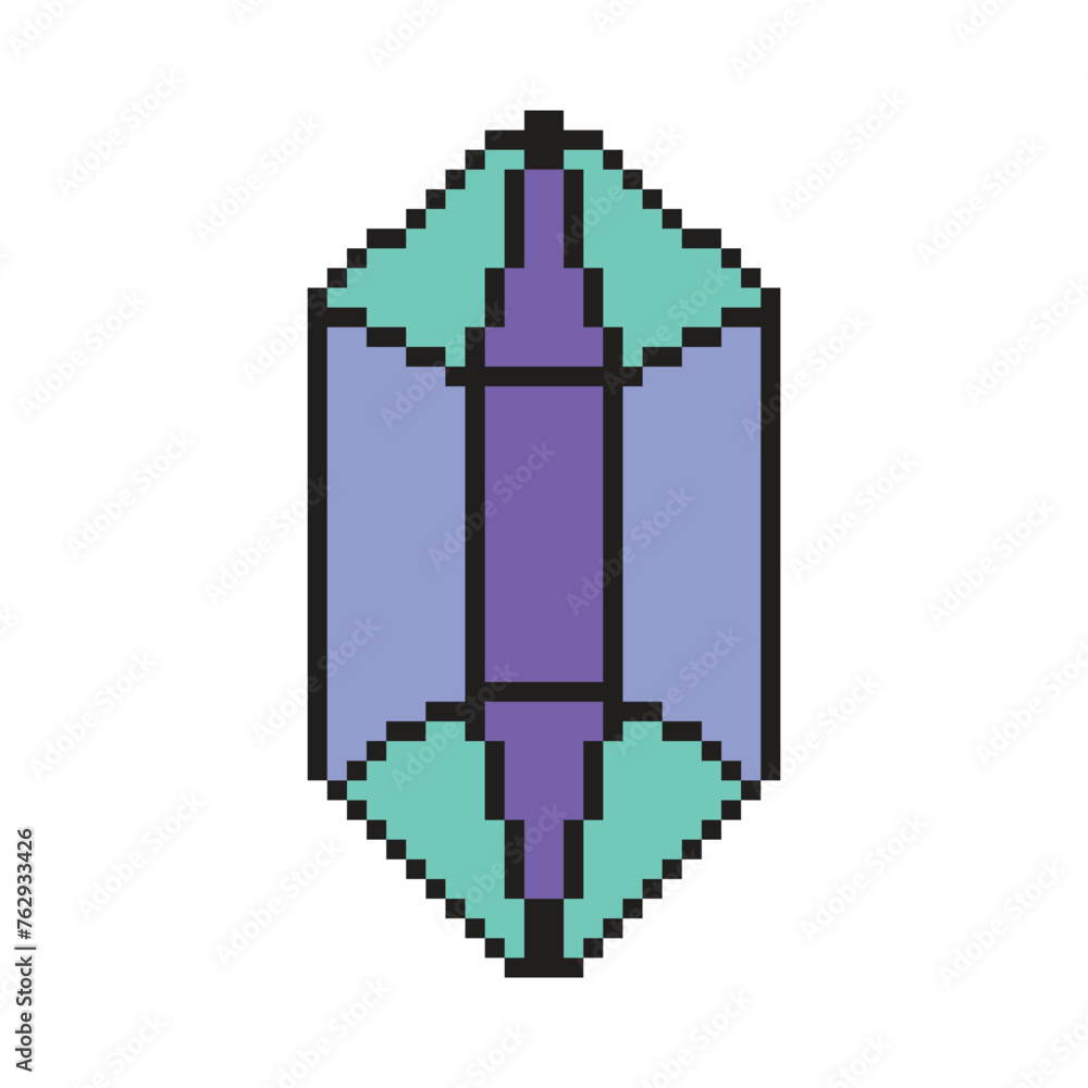 Fototapeta premium Diamond with pixel art design