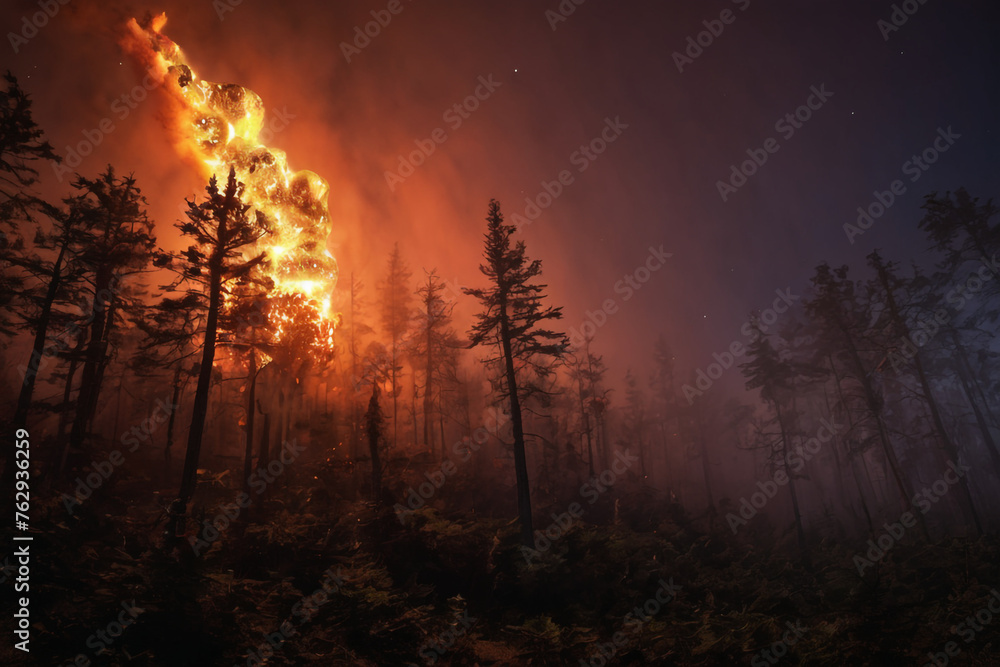 Forest fire, meteoroid, Forest fire, meteoroid,