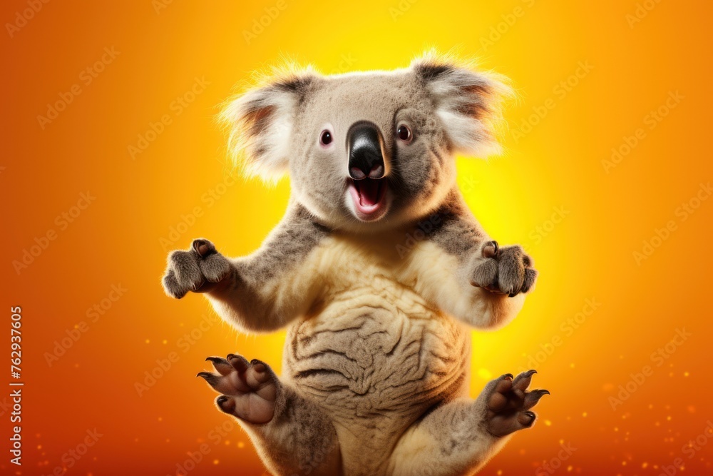 Obraz premium Happy koala jumping and having fun.
