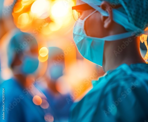 stetoscope Doctor and patient operation, surgery 