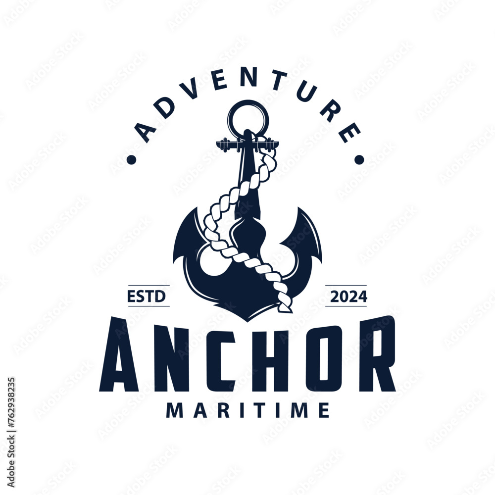 Marine ship vector anchor logo simple minimalist design anchor illustration simple marine symbol template Marine ship vector anchor logo simple minimalist design anchor illustration simple marine symbol template