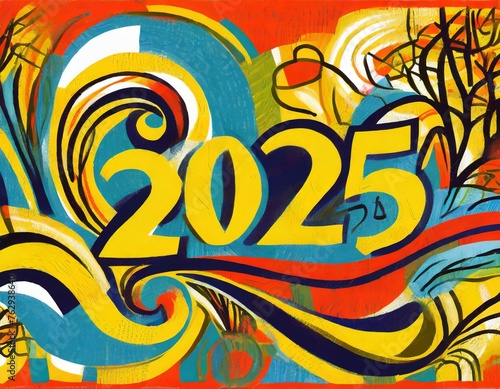 Happy new year 2025 background new year holidays card.