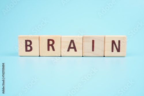 Brain Trivia Quiz Isolated on Blue Background