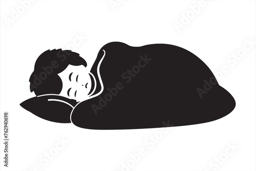 silhouette of a child sleeping