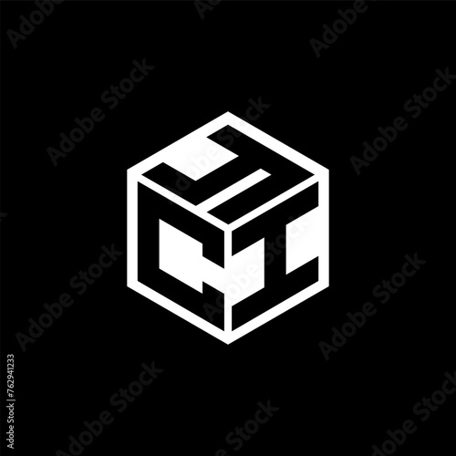 CIY letter logo design with black background in illustrator, cube logo, vector logo, modern alphabet font overlap style. calligraphy designs for logo, Poster, Invitation, etc. photo