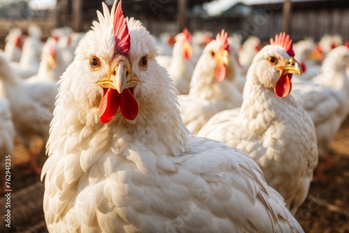 premium farm chickens on poultry industry farm