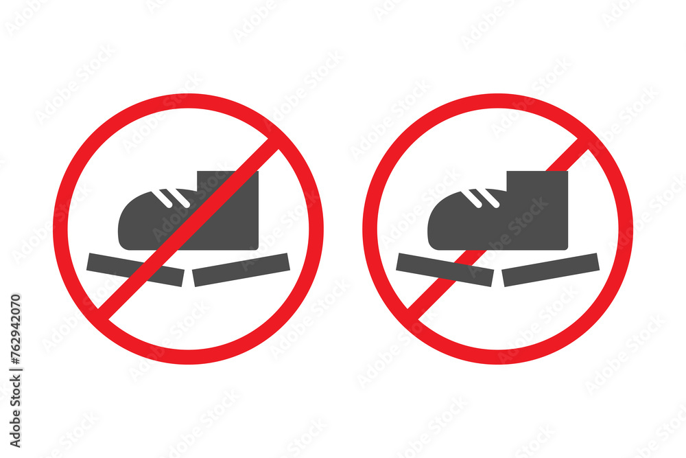 vector set icon of don't step on, no step on vector set icon of don't step on, no step on