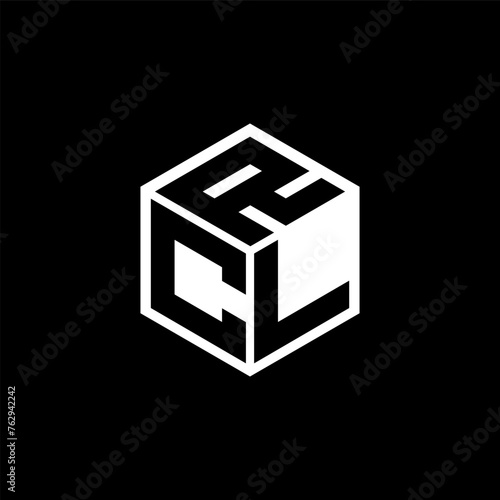 CLR letter logo design with black background in illustrator, cube logo, vector logo, modern alphabet font overlap style. calligraphy designs for logo, Poster, Invitation, etc. photo