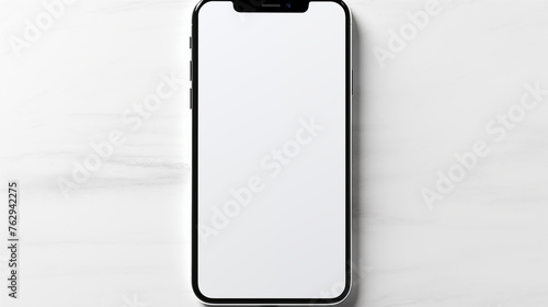 front view smartphone mockup blank white display phone photo