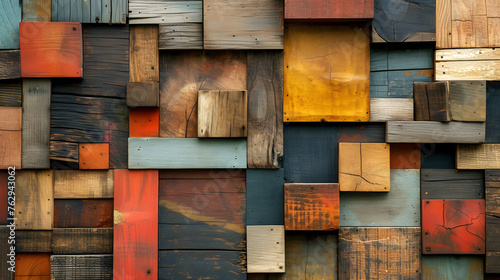 background where the wood texture is deconstructed and reconstructed in an abstract cubist manner