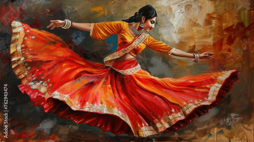 Kathak dancer abstract art