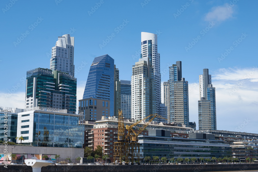 Fototapeta premium Skyscrapers of Puerto Madero: Urban Marvels Along the Waterfront