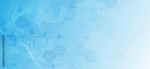 Health care and abstract geometric medical background with icons concept and idea for healthcare technology, innovation medicine, healthcare, science. vector design.