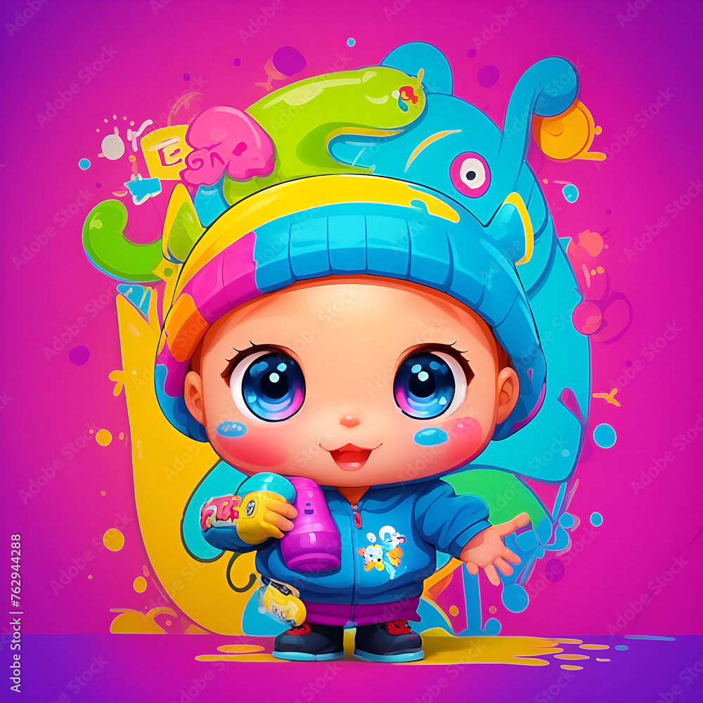 Graffiti style fun baby illustration
Graffiti style fun baby illustration