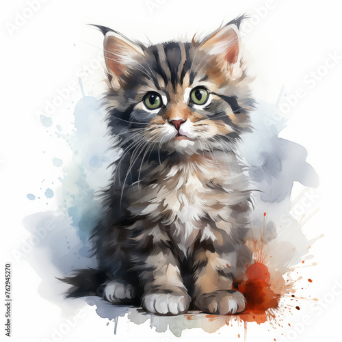 Cat clipart watercolor pastel jpg file