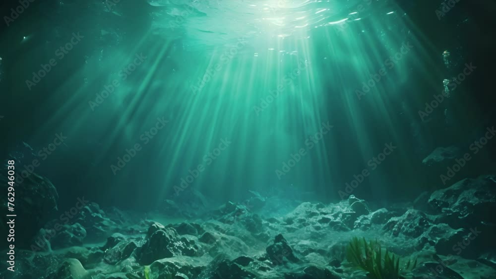 Underwater scene with sun rays Underwater scene with sun rays