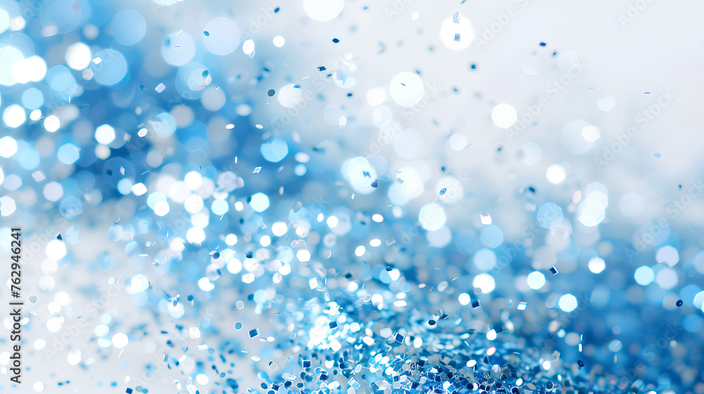 A blue and white background with a lot of blue and white specks. The blue specks are scattered all over the background, creating a sense of movement and energy