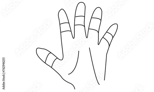 hand one line drawing on white isolated background. Vector illustration 