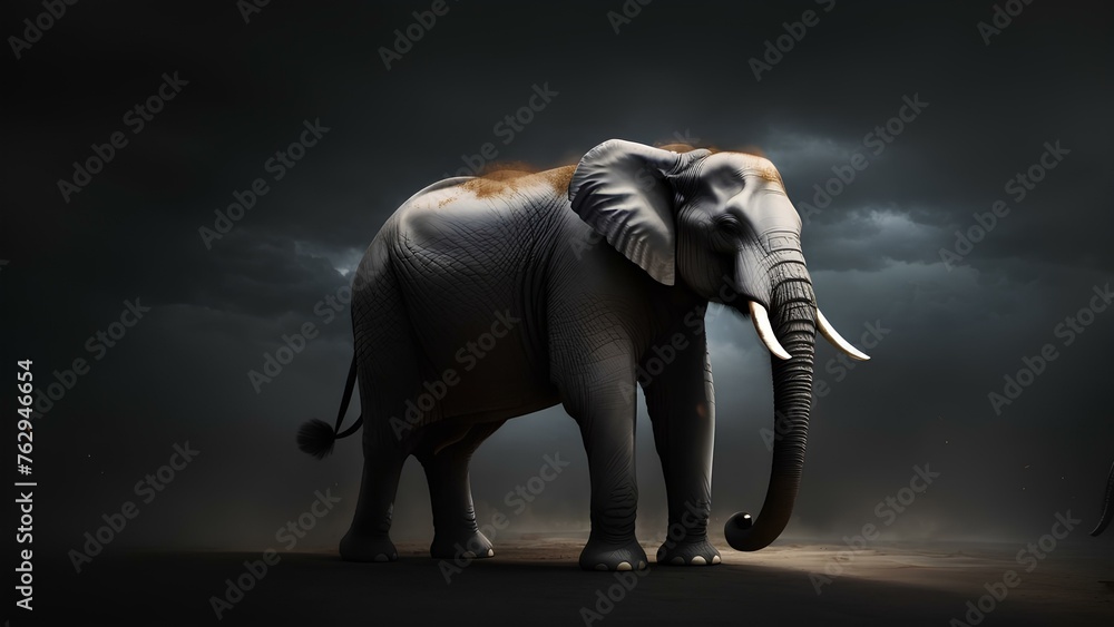 Portrait of elephant  - obrazy, fototapety, plakaty 