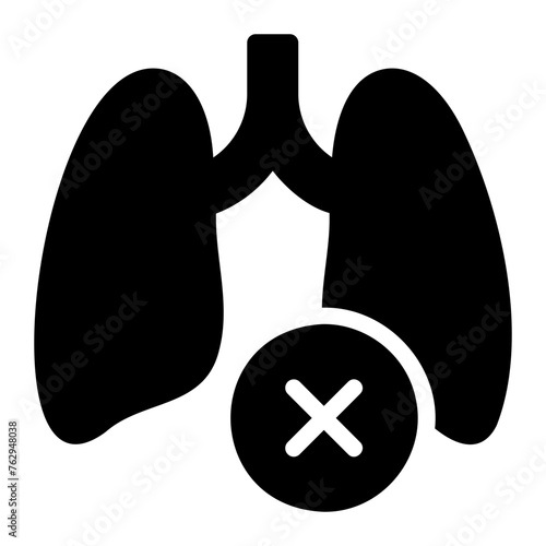 infected lungs glyph icon