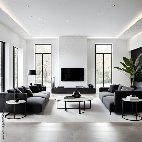 living room interior  Generative AI