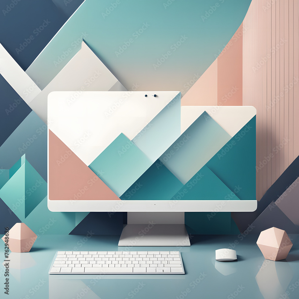 minimalist geometric illustration, Generative AI minimalist geometric illustration, Generative AI