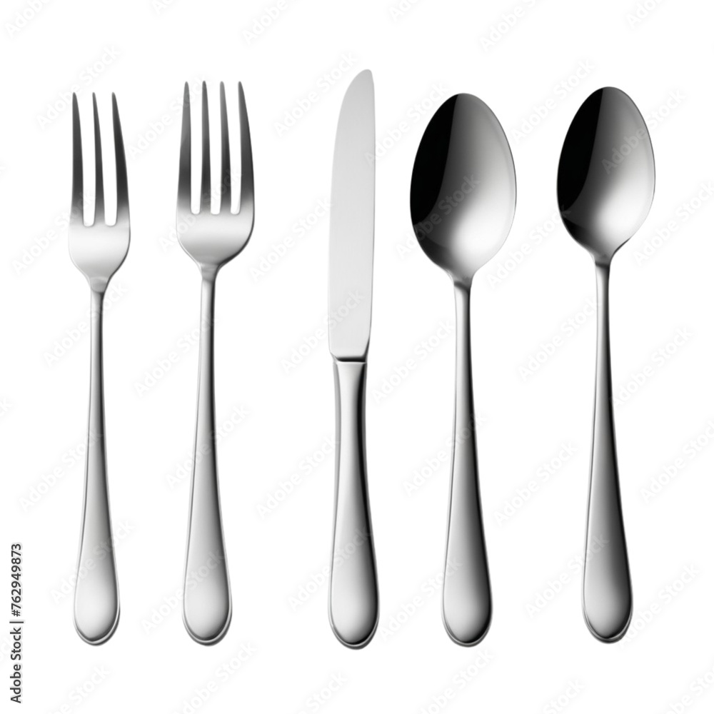 a spoon and knife on Isolated transparent background png. generated with AI a spoon and knife on Isolated transparent background png. generated with AI