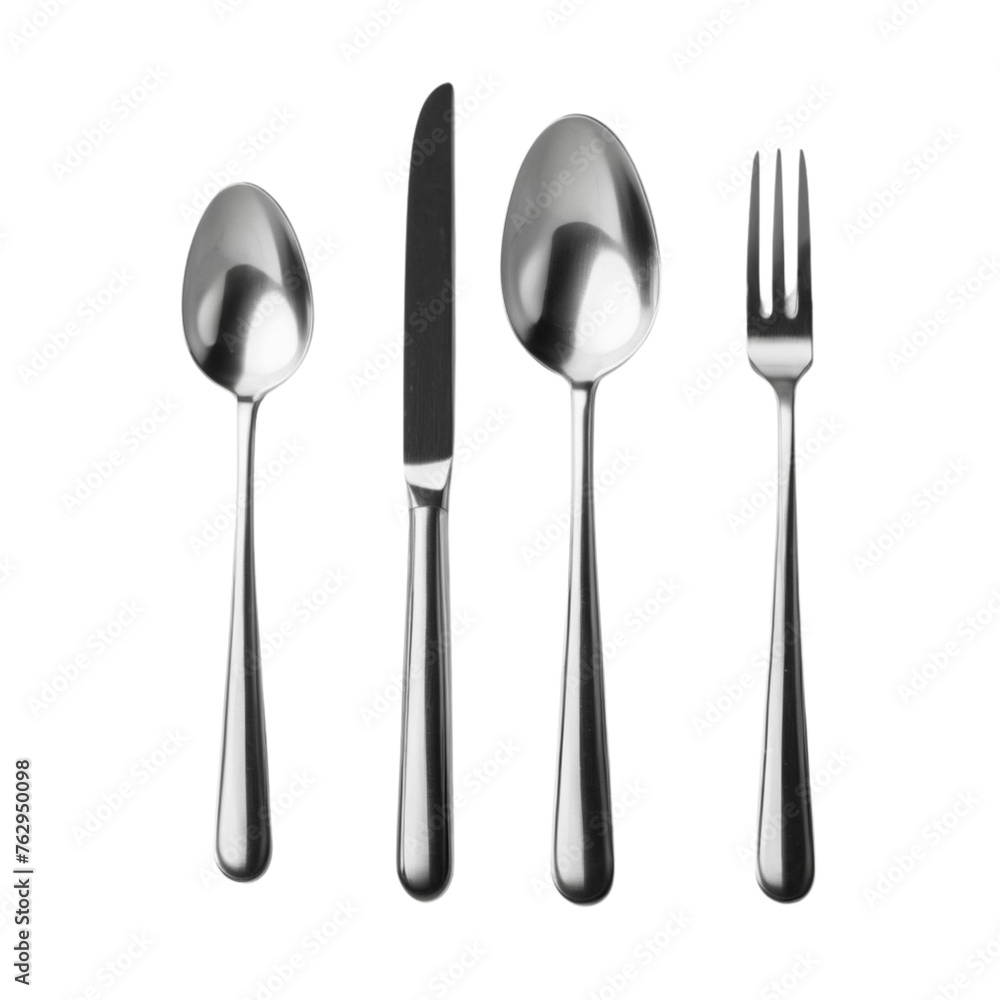 a spoon and knife on Isolated transparent background png. generated with AI a spoon and knife on Isolated transparent background png. generated with AI