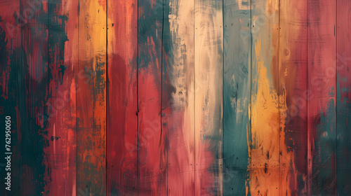 wood texture background inspired by Abstract Expressionist art, with bold brushstrokes, vibrant colors, and dynamic compositions evoking emotions and sensations photo