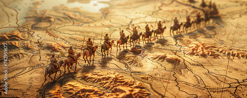 Ancient trade routes map caravan journey historical context photo