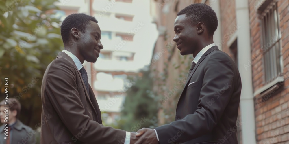 Two men shaking hands in suits Two men shaking hands in suits