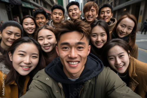 A group of people are smiling for a picture