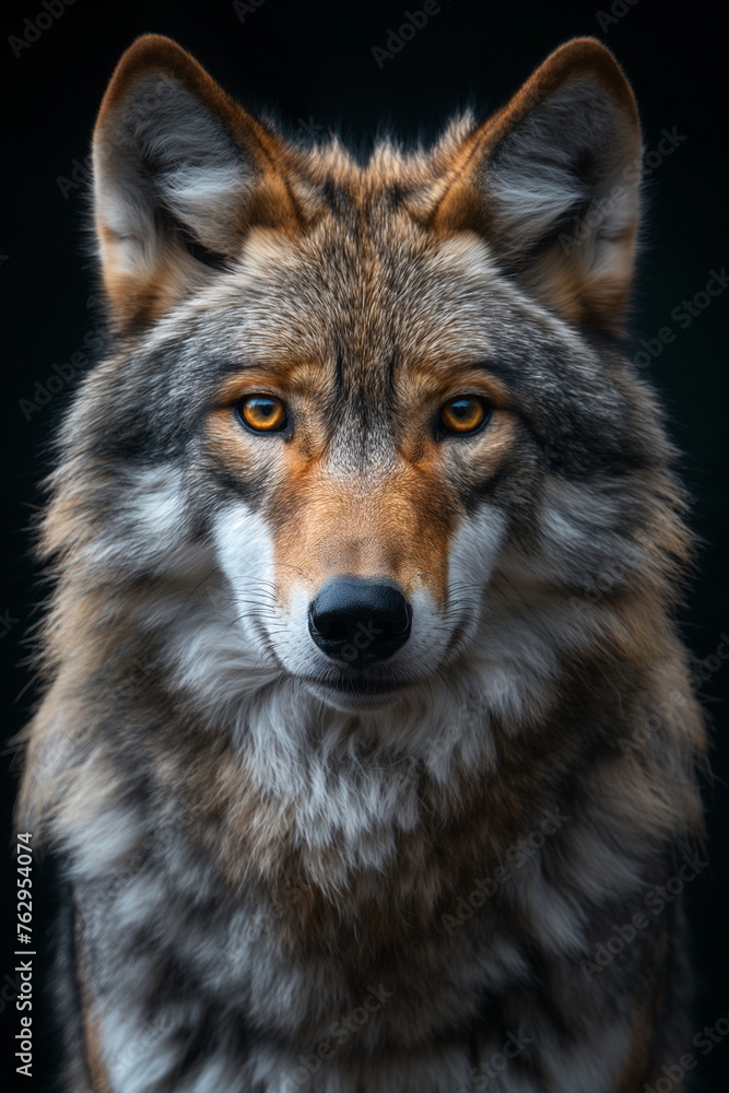 Hyper-Detailed Wolf Portrait generative AI 