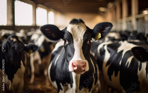 close view of cow face while feeding