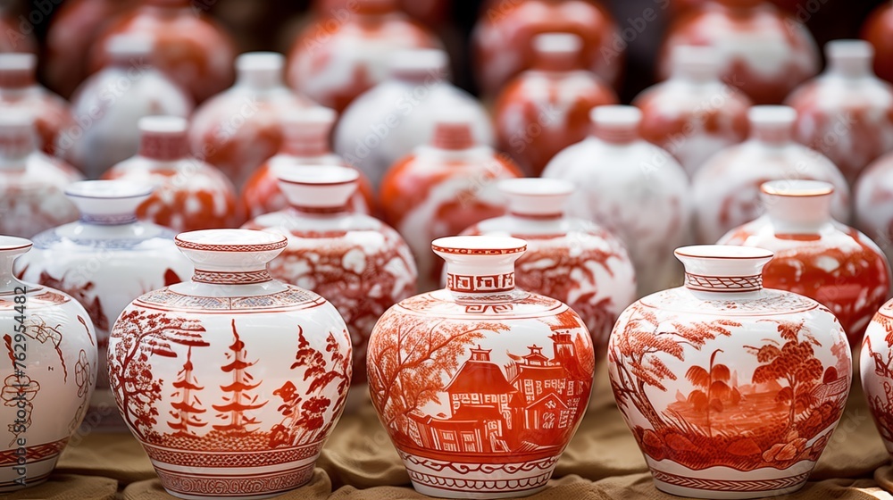 locally patterned red design adorns a white vase, blending traditional aesthetics with vibrant colors to create an eye-catching decorative piece.
locally patterned red design adorns a white vase, blending traditional aesthetics with vibrant colors to create an eye-catching decorative piece.