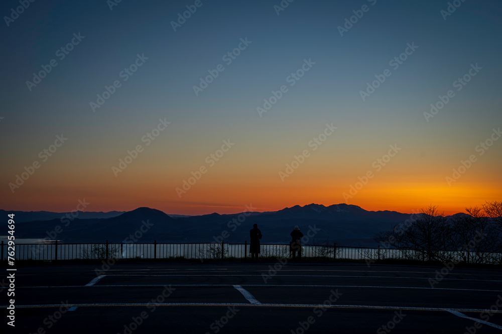 北海道　函館山から見る夕焼け