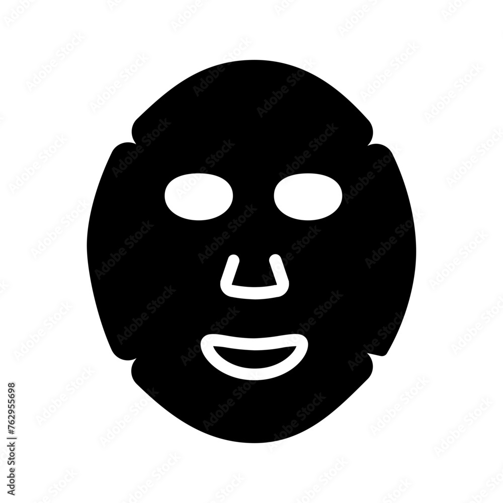 Vector solid black icon for Sheet mask Vector solid black icon for Sheet mask