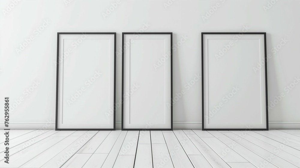 mockup picture frame. simple home interior design.Closeup. 3d rendering mockup picture frame. simple home interior design.Closeup. 3d rendering