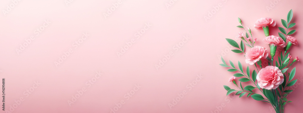 Naklejka premium 母の日 カーネーション コピースペース